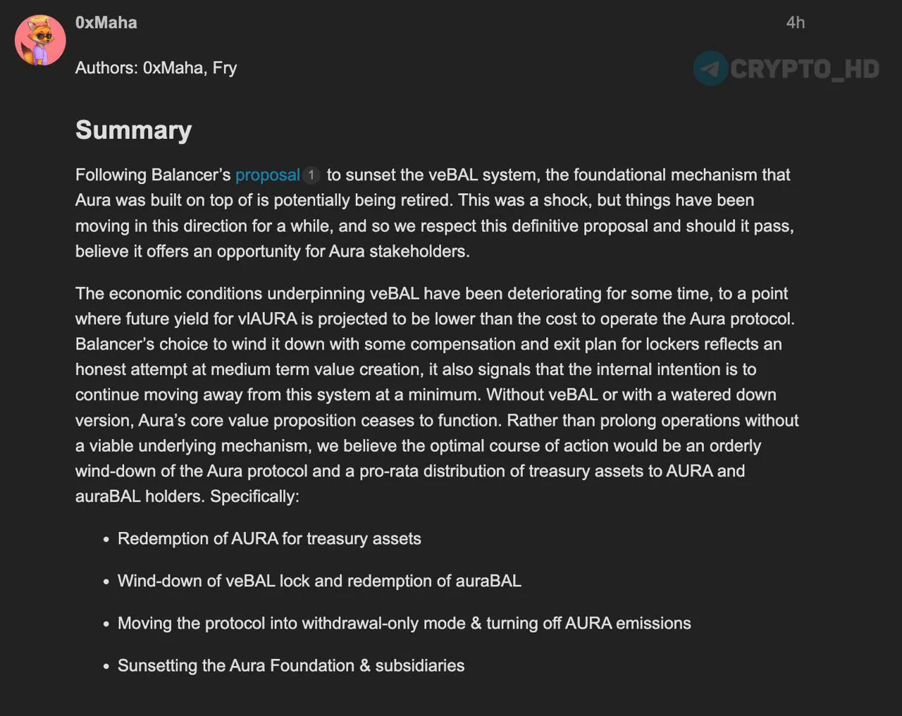 Aura Finance решила свернуть протокол из-за ухода Balancer Labs