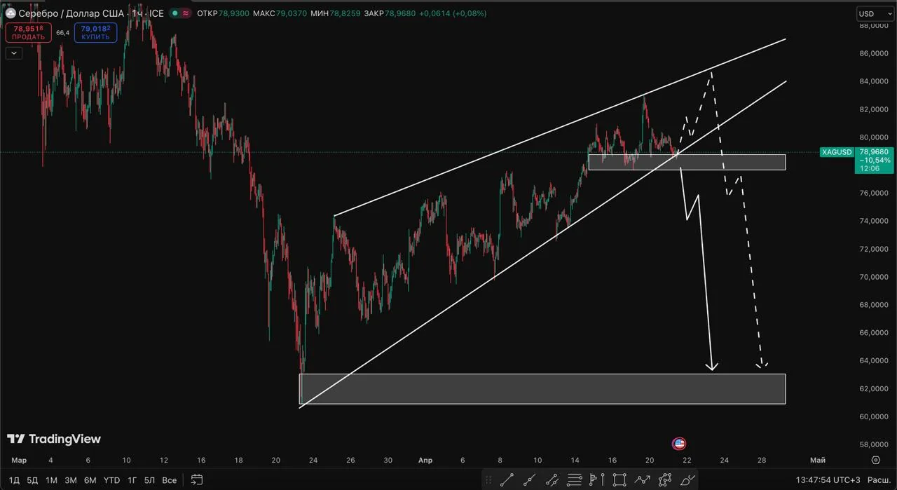 Аналитики прогнозируют два сценария для серебра: падение или рост к 86 долларам
