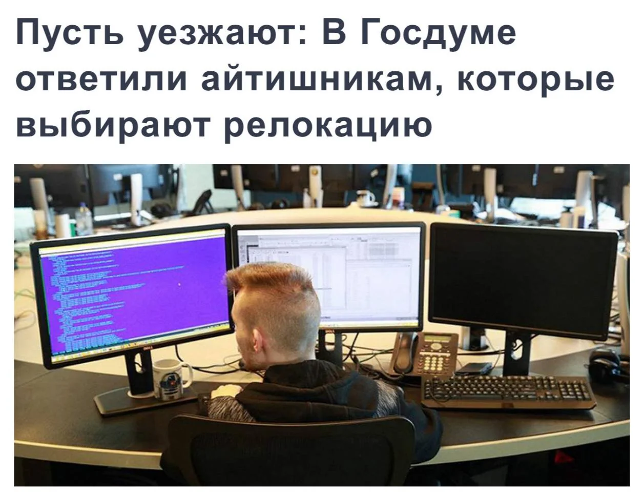 В Госдуме заявили, что российские айтишники не нужны за границей